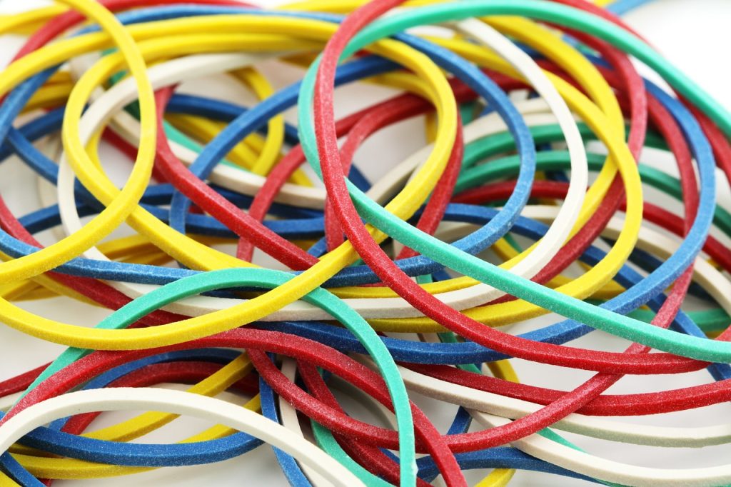 A pile of rubber bands