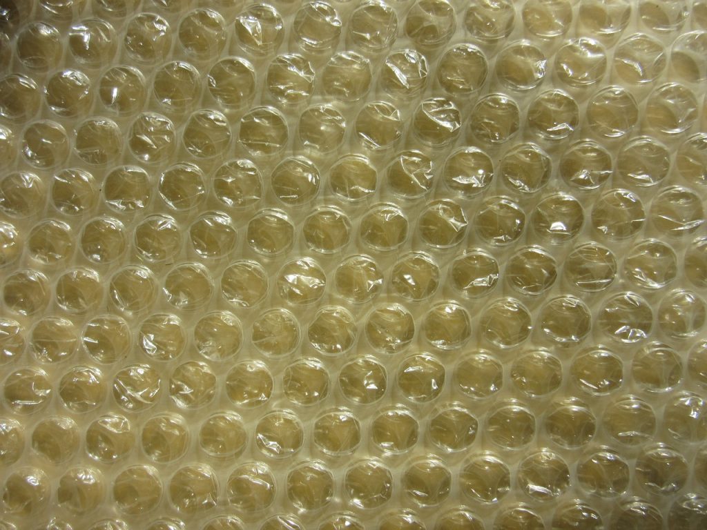 Bubble wrap collected for recycling