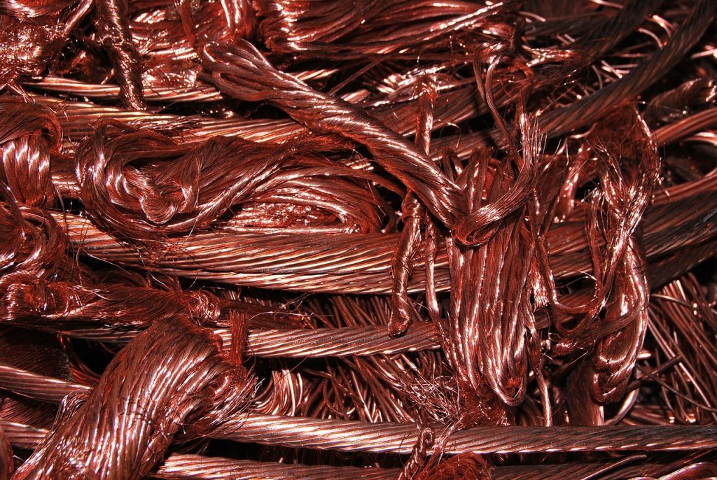 Coiled scrap copper wire