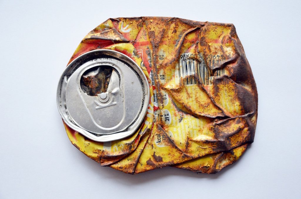 Crushed aluminum cans and foil